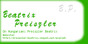 beatrix preiszler business card